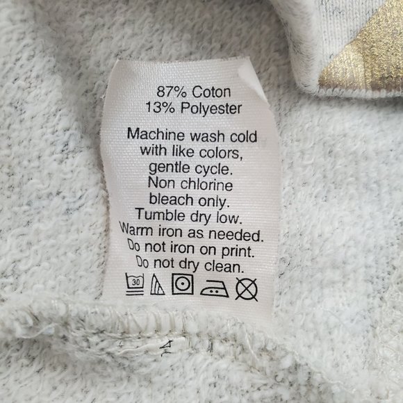 J. Crew Women's Heather Grey Vintage Metallic Triangles Pullover Sweatshirt XS - Picture 8 of 12